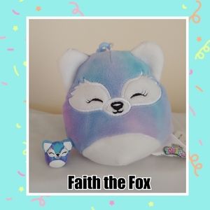 Faith the Fox Squishmallow Clip+Clay Critter Mini
